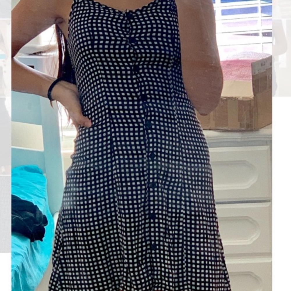 Black and White plaid button down dress